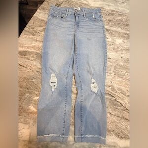 Denizen Levi’s High Rise Skinny Jeans Womens 10 Light Wash Distressed